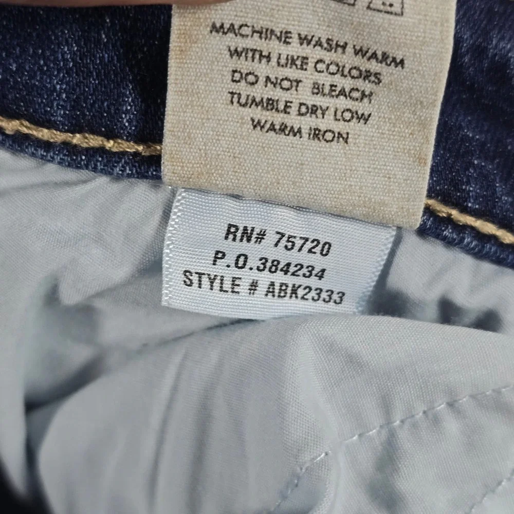 BKE Payton Bootcut Jeans Womens 27L Dark Wash Whiskered Denim 12614‎